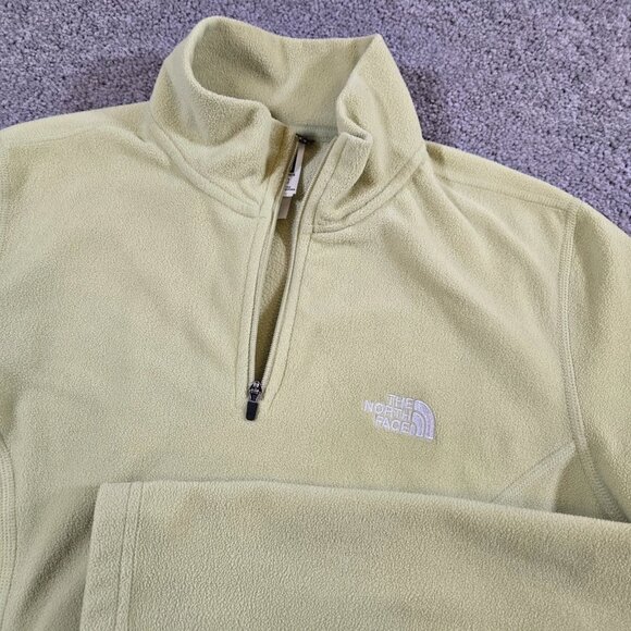 The North Face Women's Fleece 1/4 Zip Pullover Sz Medium Lt Green TKA 100 Fleece - Picture 1 of 9